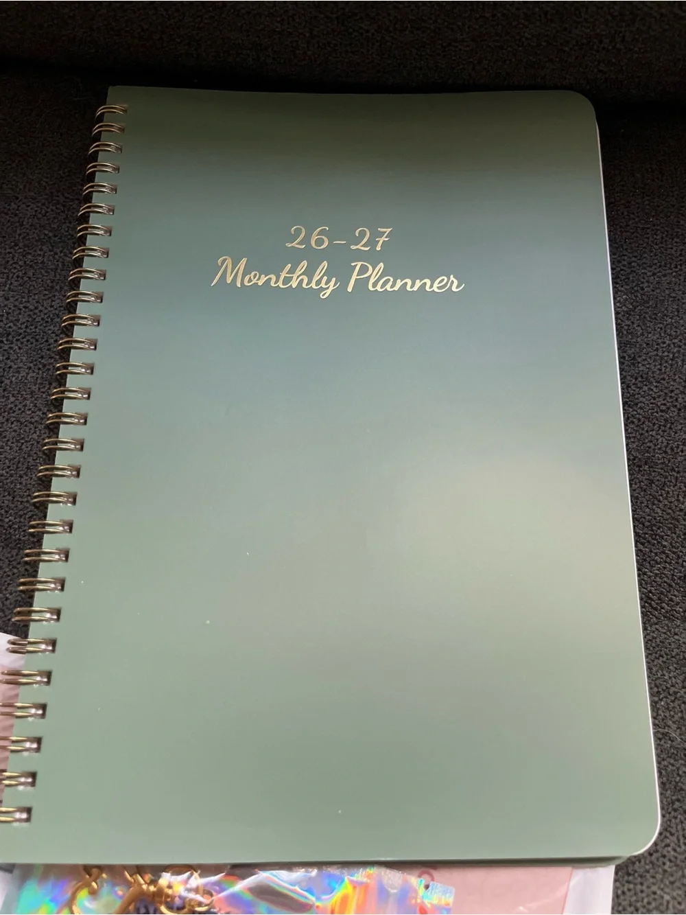 26-27 Monthly Planner - Green Cover with Gold Foil